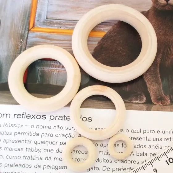 Conjunto de Argolas Madeira...