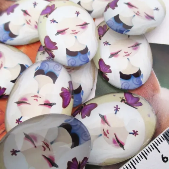 Lote 8 Cabochons 25x35mm -...