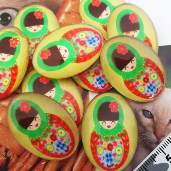 Lote 8 Cabochons 25x35mm -...