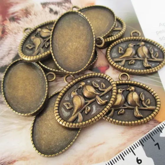 Lote 4 Bases Cabochon -...
