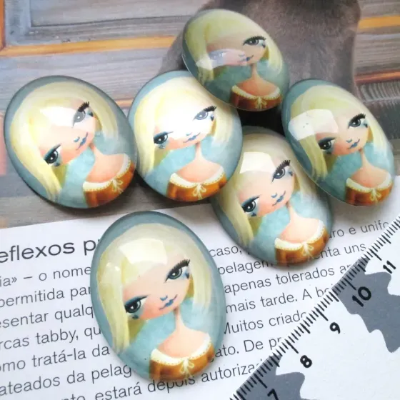 Lote 6 Cabochons 30x40mm -...