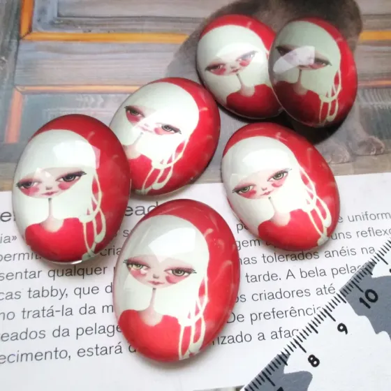 Lote 6 Cabochons 30x40mm -...
