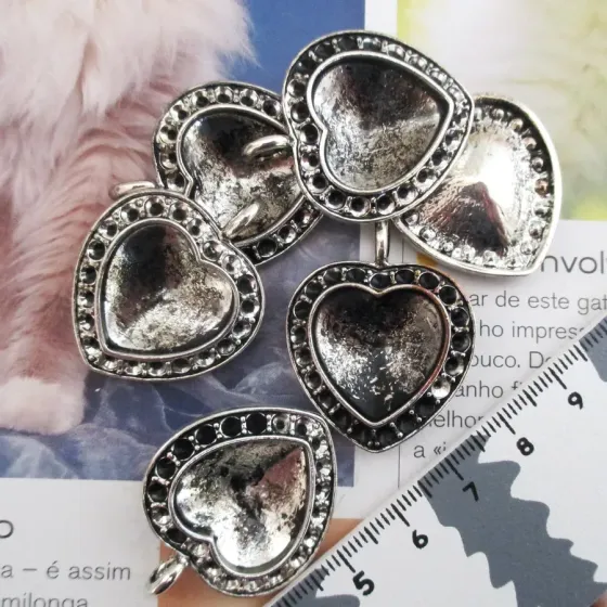 Lote 8 Pendentes Coração -...