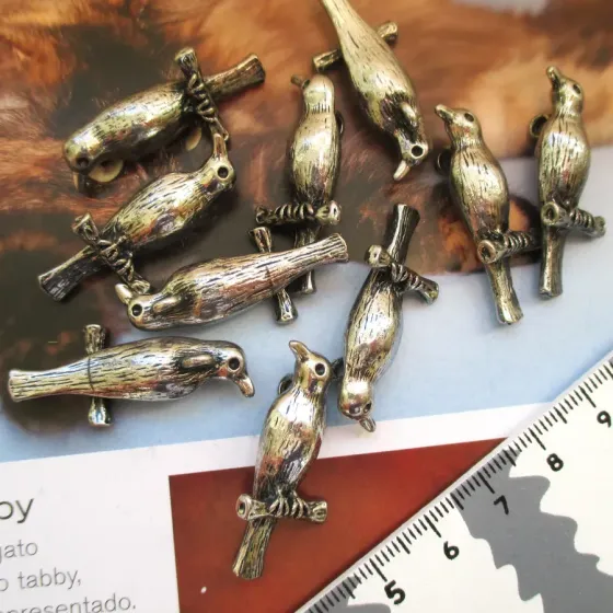 Lote 10 Pendentes Pássaro -...