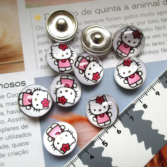 Lote 10 Cabochons Pressão -...