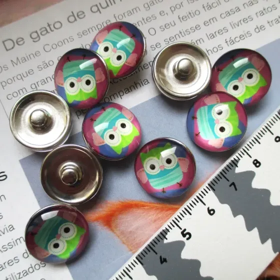 Lote 10 Cabochons Pressão -...