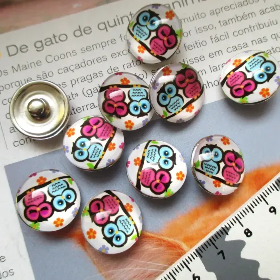 Lote 10 Cabochons Pressão -...