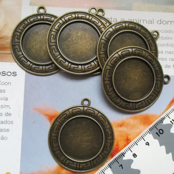 Lote 4 Bases Cabochon 25mm...