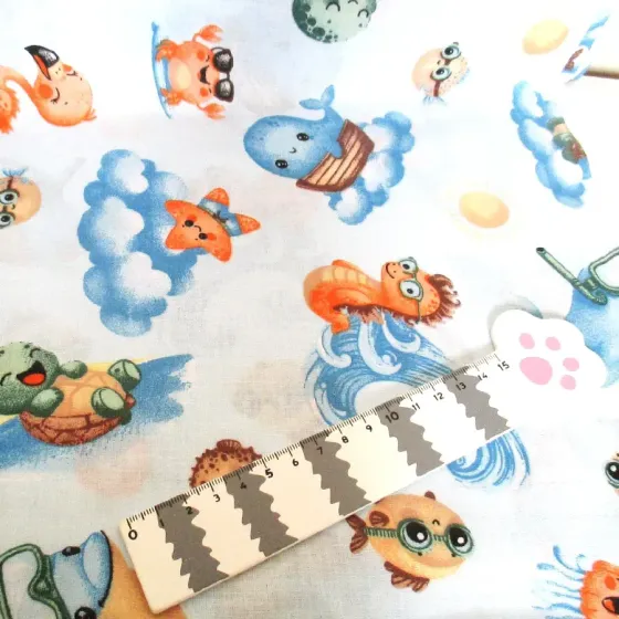 Tecido Animais Mar - EC651