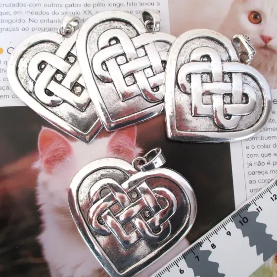 Lote 4 Pendentes Coração -...