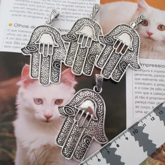 Lote 4 Pendentes Mão -...