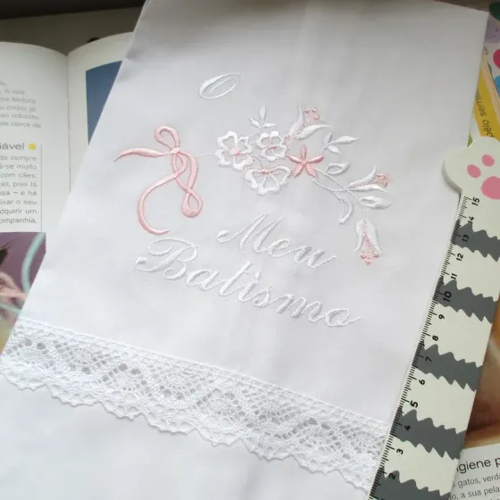 Toalha de Batismo Branca...
