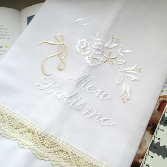 Toalha de Batismo Branca...