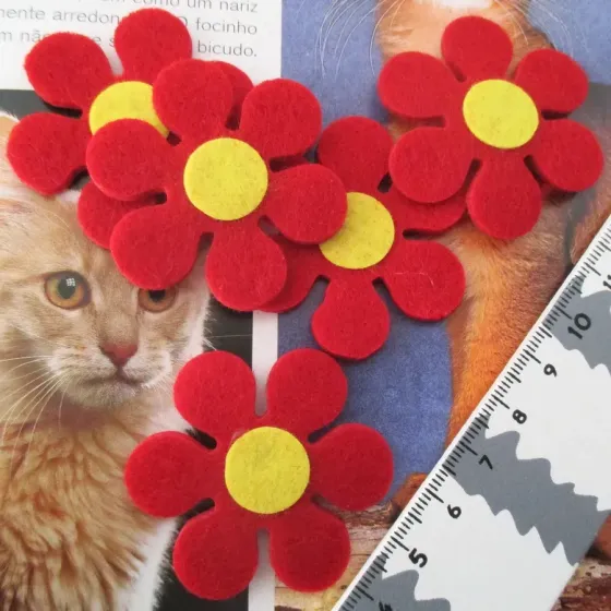 Conjunto 5 Flores em Feltro...
