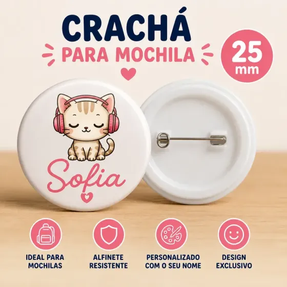 Crachá Personalizado 25mm -...