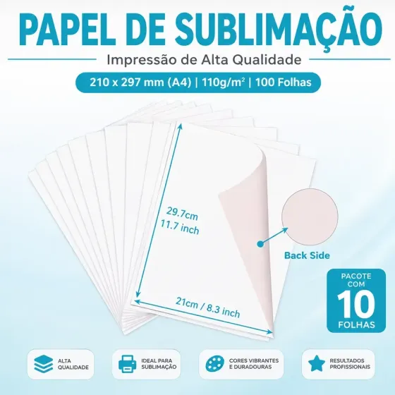 Papel de Sublimação A4 110G...