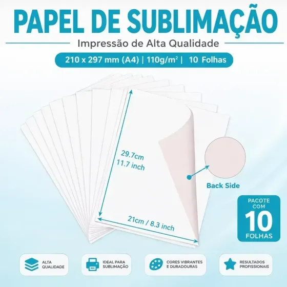 Papel de Sublimação A4 110G...